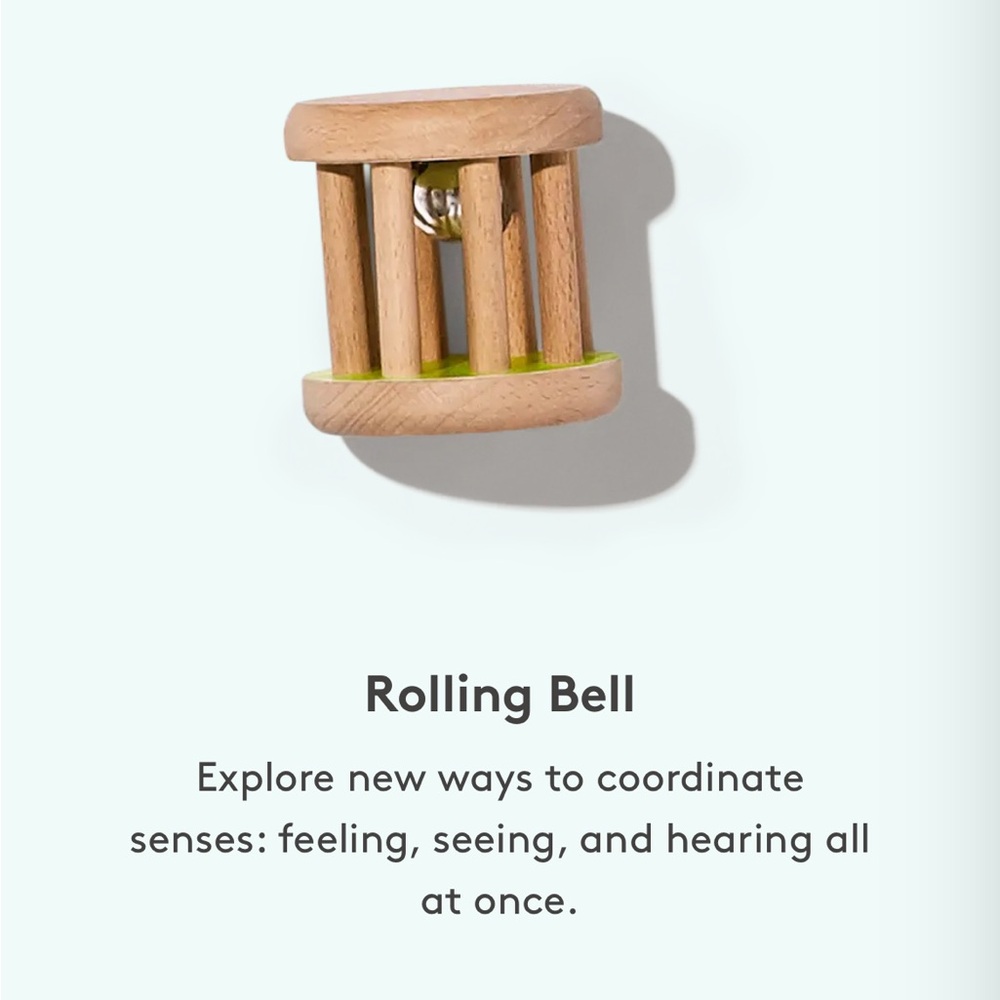 Lovevery Wooden Rolling Bell from The Charmer 3-4 Month Play Kit